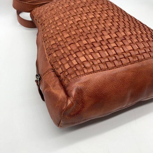 Vilenca Brown Woven Intrecciato Leather Backpack main image 7